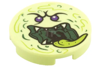 LEGO Tegel 2 x 2 Rond met O-onderkant en Ghost Face-patroon