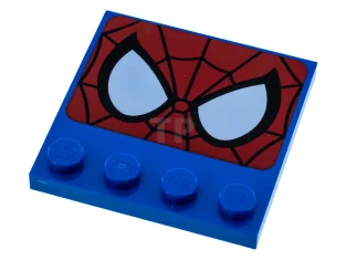 LEGO Fliese 4 x 4 mit Noppen am Rand mit Spiderman-Augen-Muster
