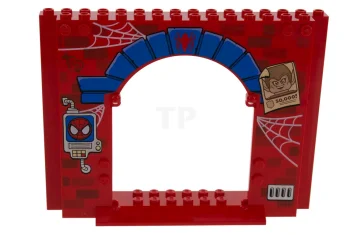 LEGO Paneel 4 x 16 x 10 mit Bogen und Spider-Man-Muster