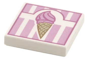LEGO Tile 2 x 2 with Ice Cream Cone Pattern