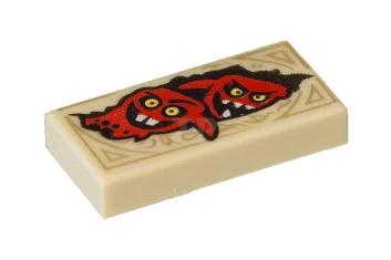 LEGO Tile 1 x 2 with Globlins Pattern