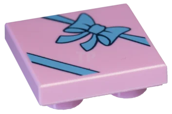 LEGO Carreau 2 x 2 inversé avec motif de papier cadeau.