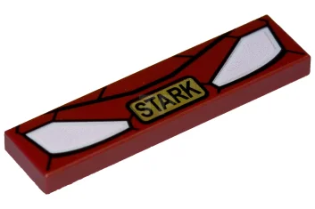 LEGO Tile 1 x 4 with Iron Man Mask and Gold…