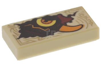 LEGO Tile 1 x 2 with Eye and Barb Pattern