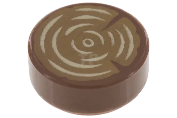 LEGO Tile 1 x 1 Round with Tree Stump Pattern