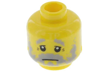 LEGO Head Minifig with Scruffy Beard and Wrinkles Pattern
