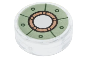 LEGO Fliese 1 x 1 Rund mit Iron Man Chest Reactor-Muster