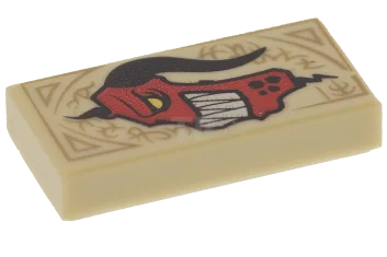 LEGO Tile 1 x 2 with Globlin Pattern