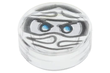 LEGO Tegel 1 x 1 Rond met Ninjago Gevangen Zane Patroon