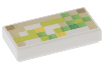 LEGO Tile 1 x 2 with Pixelated Pattern (Minecraft Iron Golem)
