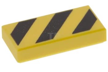LEGO Tile 1 x 2 with Danger Stripes Pattern