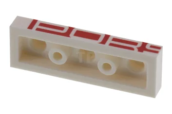 LEGO Plate 1 x 3 with White 'PORS' on Red Background…