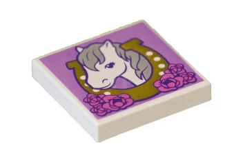 LEGO Tile 2 x 2 with Horse Head Pattern