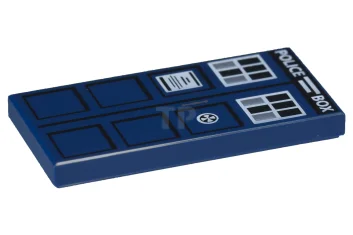 LEGO Tile 2 x 4 with 'POLICE BOX' Pattern (TARDIS)