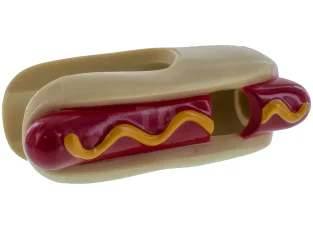 LEGO Minifig, Headgear Head Cover, Hot Dog Costume with Dark Red…