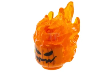 LEGO Kopf Minifigur mit flammendem Haar und Kürbis Jack O' Lantern-Muster