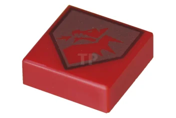 LEGO Tile 1 x 1 with Dragon Head on Shield Pattern