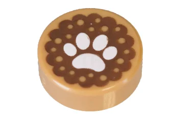 LEGO Tile 1 x 1 Round with Animal Foot Print Pattern
