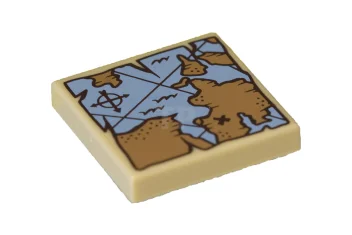 LEGO Tile 2 x 2 with Treasure Map Pattern
