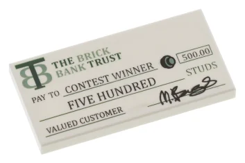 LEGO Tegel 2 x 4 met 'THE BRICK BANK TRUST WINNER'…