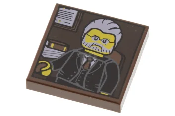 LEGO Tile 2 x 2 with Portrait of Male Minifig Pattern