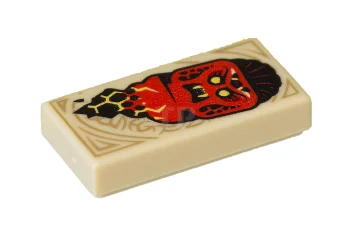 LEGO Carreau 1 x 2 avec motif de tête de monstre.