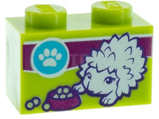 LEGO Brick 1 x 2 with Hedgehog Pattern