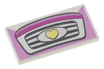 LEGO Tile 2 x 4 with Car Front Grille with Heart…