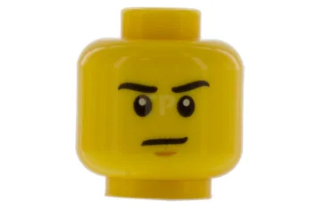 LEGO Kopf Minifigur mit Kinngrübchen / Krähenfüßchen-Muster (doppelseitig)