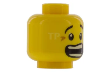 LEGO Kopf Minifigur mit Kinngrübchen / Krähenfüßchen-Muster (doppelseitig)