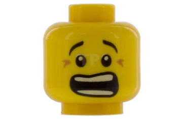 LEGO Kopf Minifigur mit Kinngrübchen / Krähenfüßchen-Muster (doppelseitig)