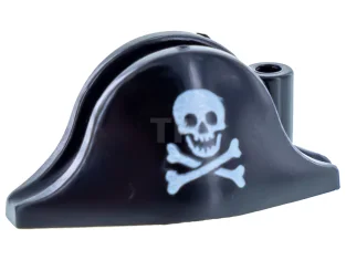 LEGO Minifig, Headgear Hat, Pirate Bicorne with Skull and Crossbones Pattern