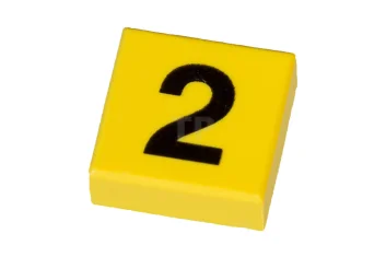 LEGO Baldosa 1 x 1 con dibujo del número 2