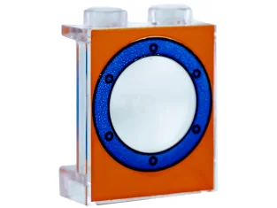 LEGO Panel 1 x 2 x 2 with Porthole Blue on…
