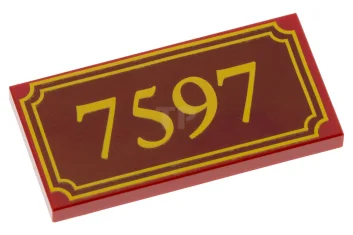 LEGO Tile 2 x 4 with '7597' Pattern
