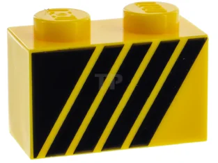 LEGO Brick 1 x 2 with Stripes Pattern (Right)