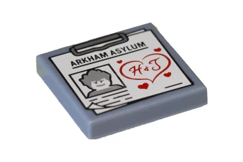 LEGO Tile 2 x 2 with Clipboard 'ARKHAM ASYLUM' Pattern