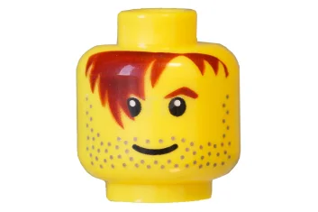LEGO Kopf Minifigur mit Haarloch und Stoppel-Muster