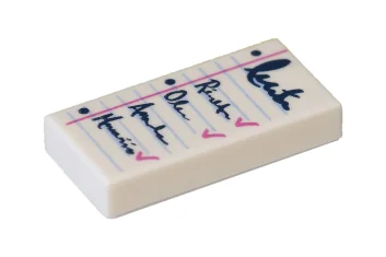 LEGO Tile 1 x 2 with Notepad Pattern