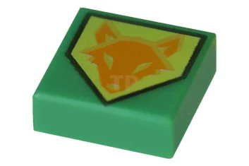 LEGO Tile 1 x 1 with Fox Head on Pentagonal Shield…