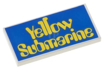 LEGO Tile 2 x 4 with 'Yellow Submarine' Pattern