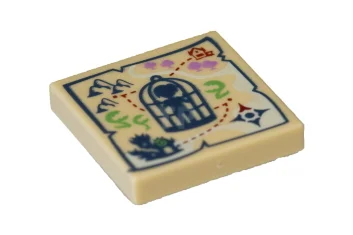 LEGO Tile 2 x 2 with Birdcage Pattern