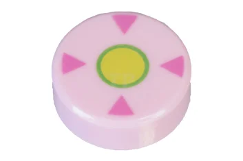 LEGO Fliese 1 x 1 Rund mit Dreiecken und Kreismustern