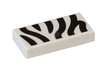 LEGO Tile 1 x 2 with Zebra Stripes Pattern