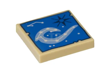 LEGO Tile 2 x 2 with Map with Star Signs Pattern