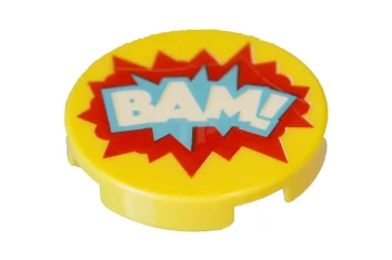LEGO Fliese 2 x 2 Rund mit Bottom O und 'BAM!'…