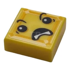 LEGO Fliese 1 x 1 mit Gesicht mit nach unten gerichtetem…