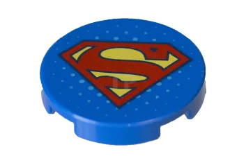 LEGO Tile 2 x 2 Round with Bottom O and Superman…