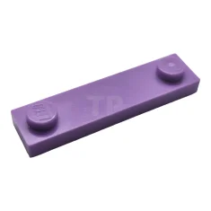 LEGO Plaat, aangepast 1 x 4 met 2 noppen