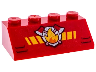 LEGO Pendenza 2 x 4 - 45° con logo del fuoco